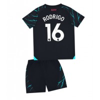 Fotbalové Dres Manchester City Rodri Hernandez #16 Dětské Alternativní 2023-24 Krátký Rukáv (+ trenýrky)